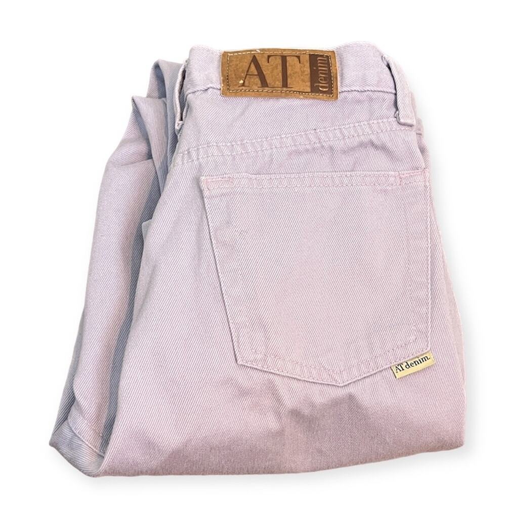 ANN TAYLOR Vintage Purple Pastel High Waist Straight Mom Jeans SMALL Long Spring